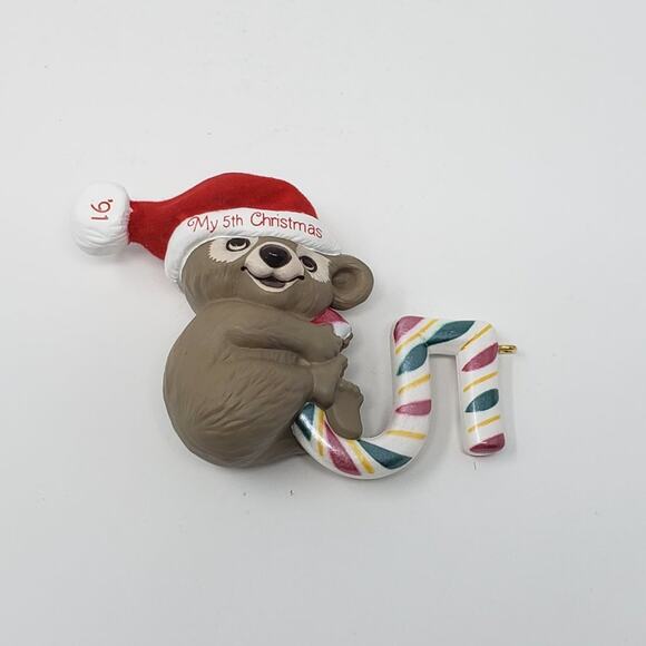 1991 Hallmark Child’s Fifth Christmas Handcrafted Keepsake Holiday Ornament - Picture 4 of 7